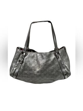 Gucci GG Signature Medium Abbey Silver Shoulder Bag